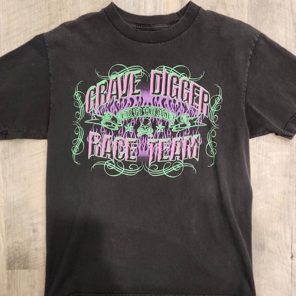 Grave Digger Race Team Kids Black T-Shirt